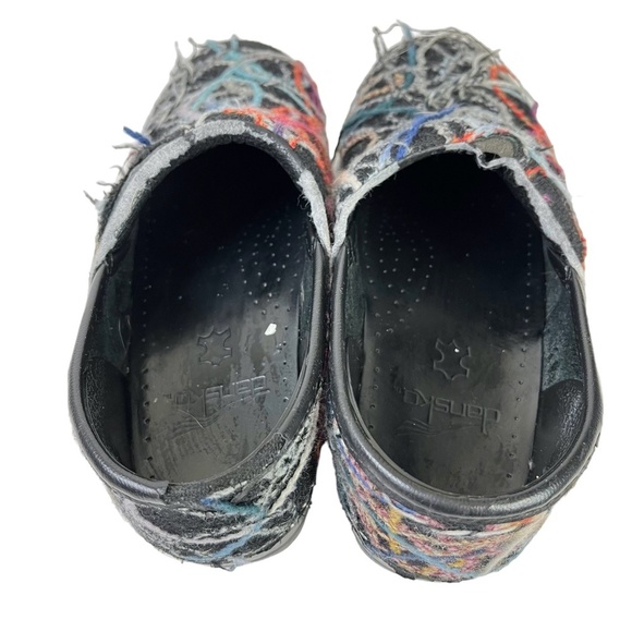 DANSKO Confetti Wool Multi-Colored Clogs Black Scribble Professional Shoes sz 38 - Picture 7 of 16